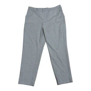 Banana Republic Hayden Pants Gray Micro Houndstooth Stretch Trousers Size 14